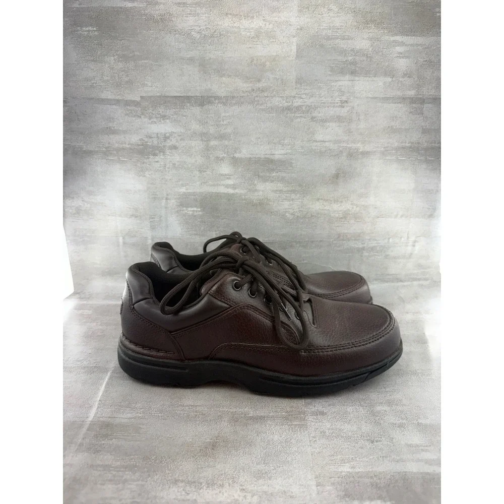 Rockport World Tour Classic Men Dark Brown Leather Walking Shoes K71201 Sz 8W